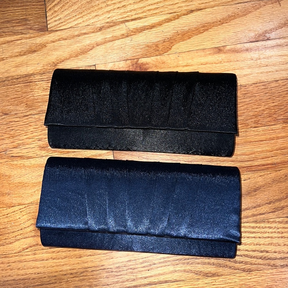(2) EUC Damara Brand Clutches Navy & Black